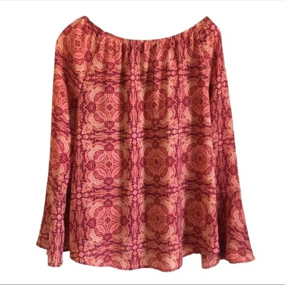 Sanctuary Lyric Top Pink Medallion Boho Peasant Blouse Size S - Picture 4 of 13